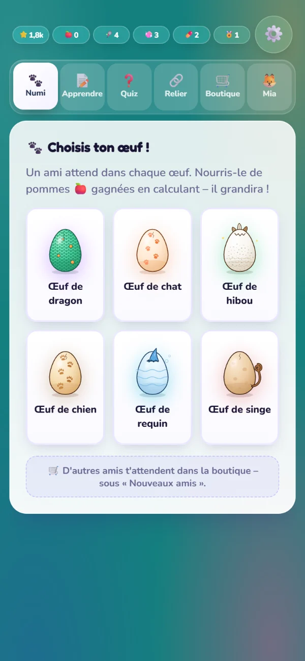 Le choix d’un œuf au début